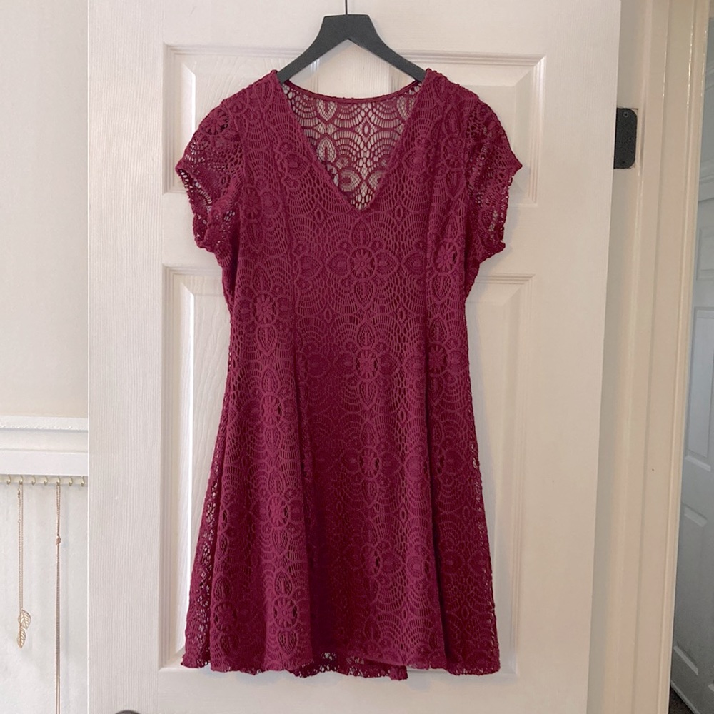 Express Burgundy Lace Dress